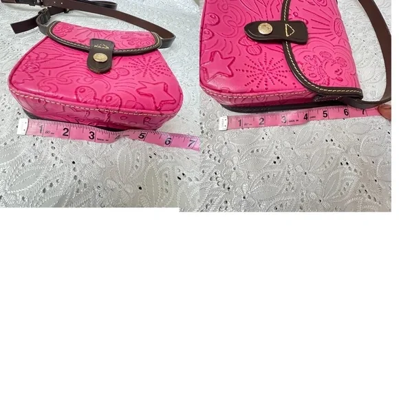 Disney Dooney & Bourke Sketch Pink Leather Small Crossbody Handbag - Picture 11 of 12